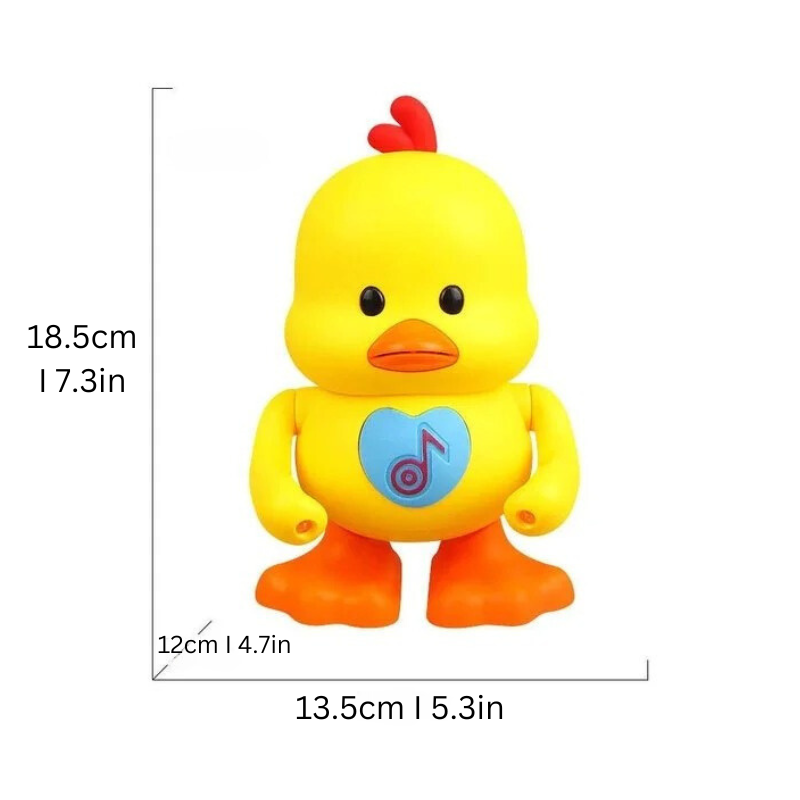 Dancing and singing musical duck with LED lights