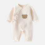 Baby bodysuit with bear and long sleeves
