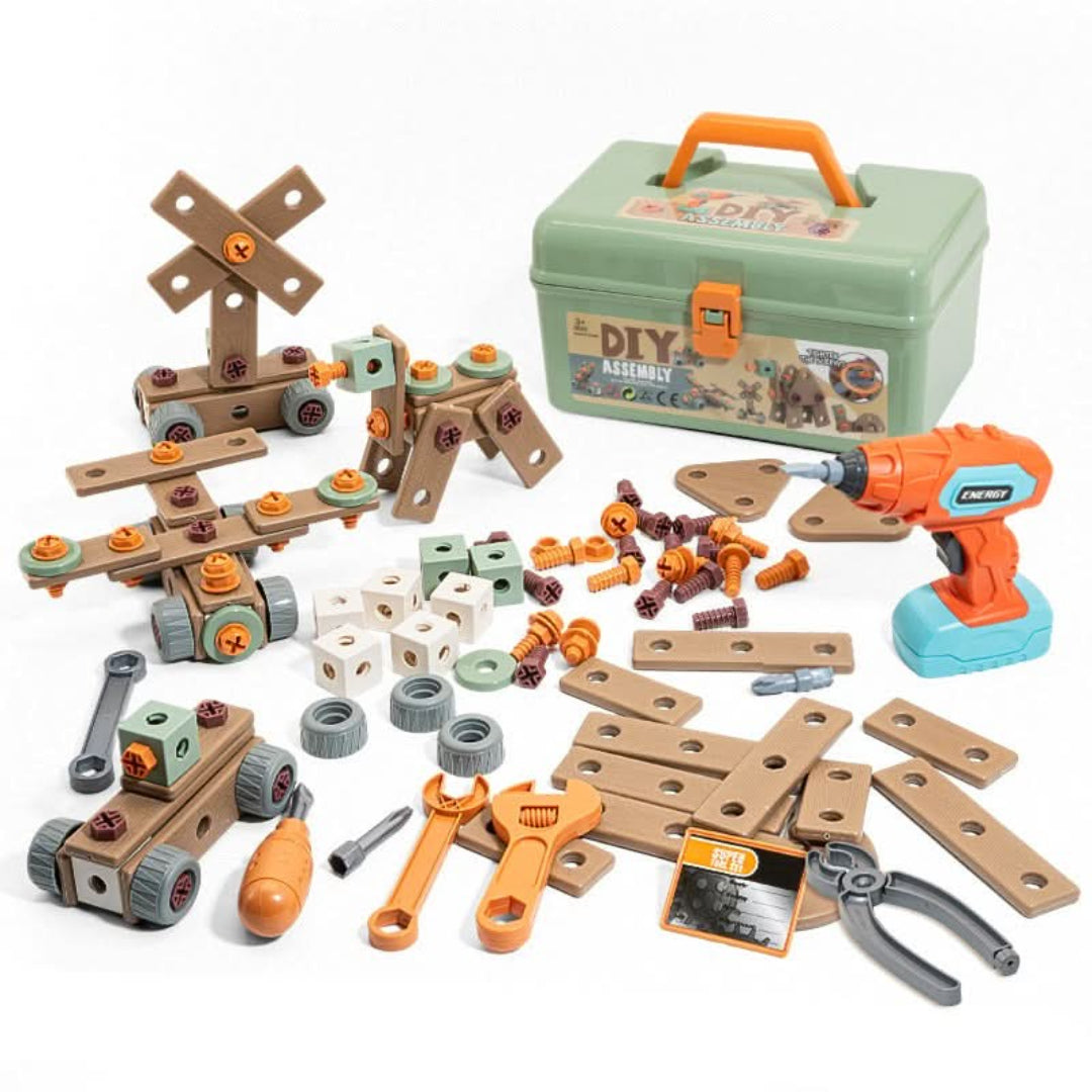 100-piece tool set for children creative building play