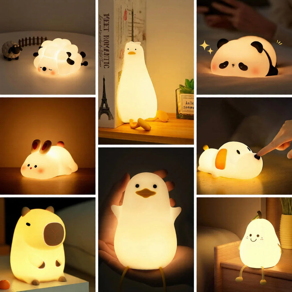 Silicone rechargeable night light with soft light
