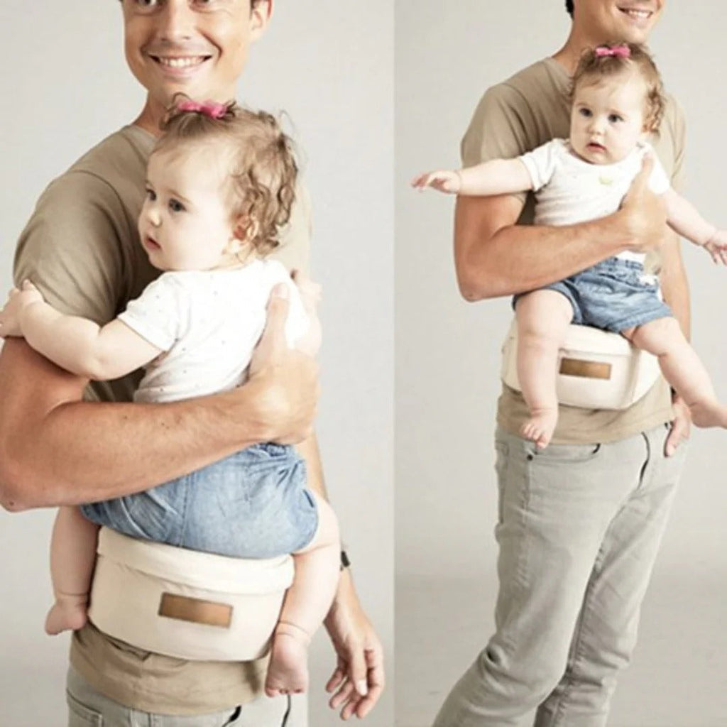Baby hip carrier with adjustable seat and waist belt