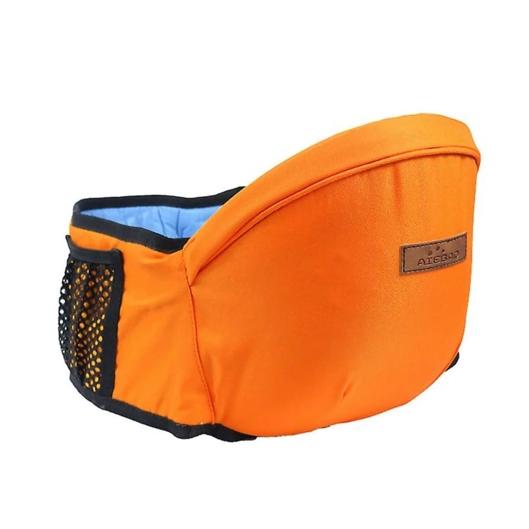 Baby hip carrier with adjustable seat and waist belt
