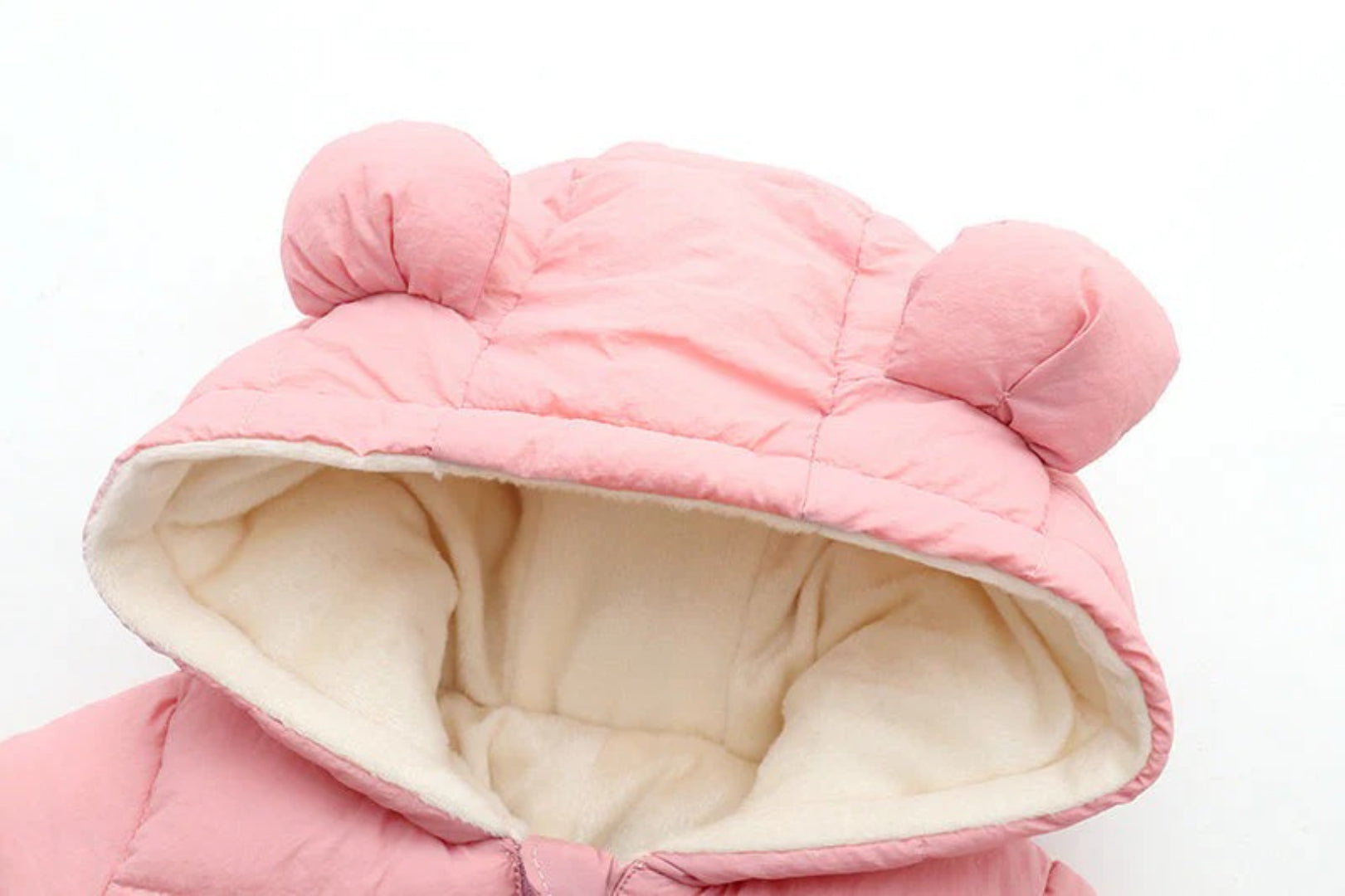 Ski overall for babies insulated with fleece and a hat