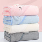 Baby bath towel in soft absorbent material