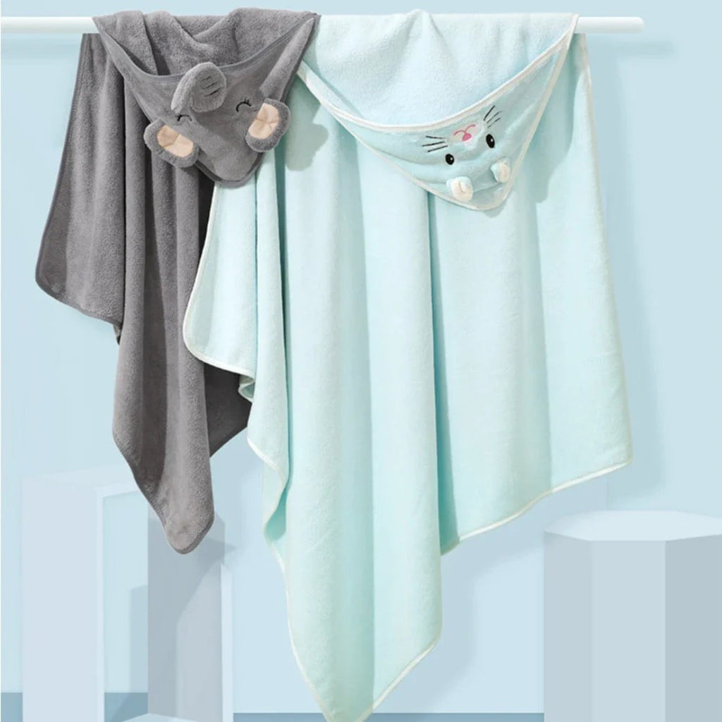 Baby bath towel in soft absorbent material