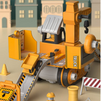 Construction set for children with truck and excavator
