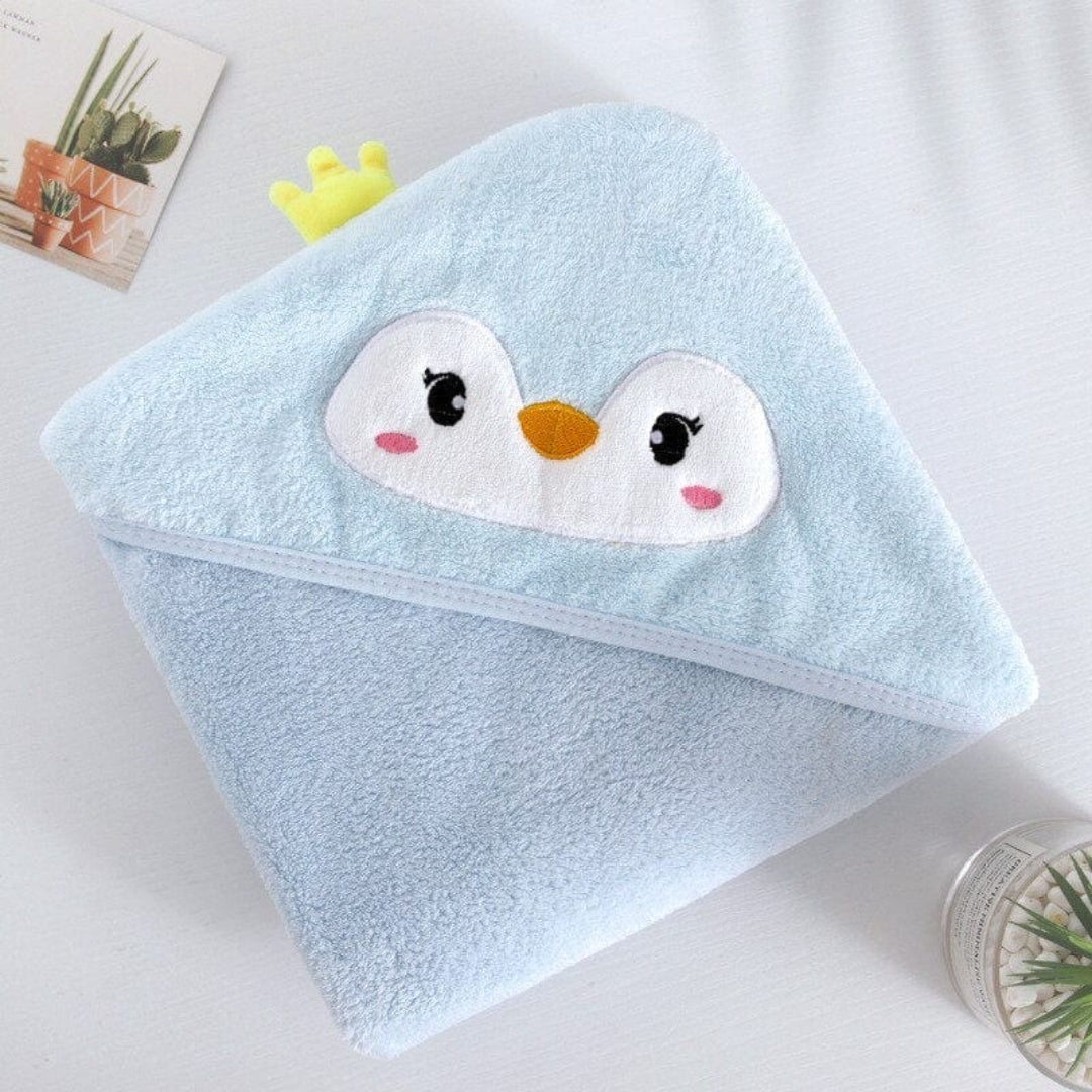 Baby hooded bath towel in a cute design
