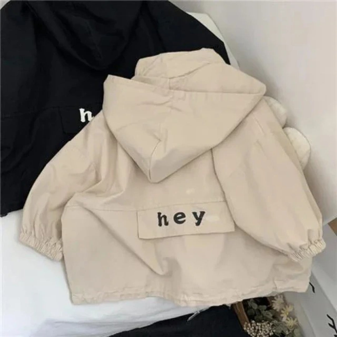 Children's polyester windbreaker with hood