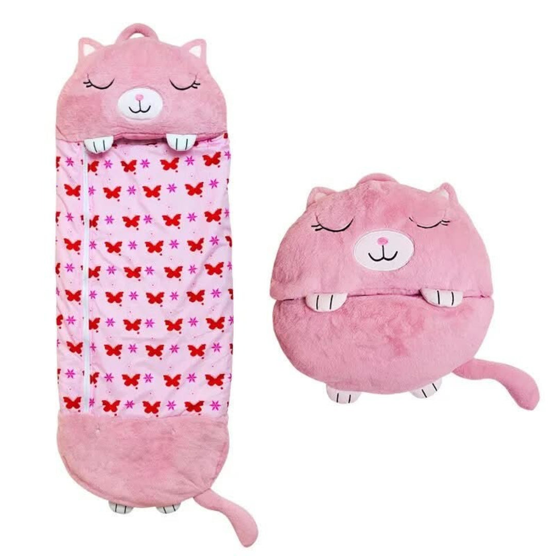 2-in-1 plush sleeping bag with cuddly toy for children
