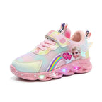 LED sneakers for children with princess print and lights
