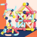 Magnetic construction set with sticks and connectors