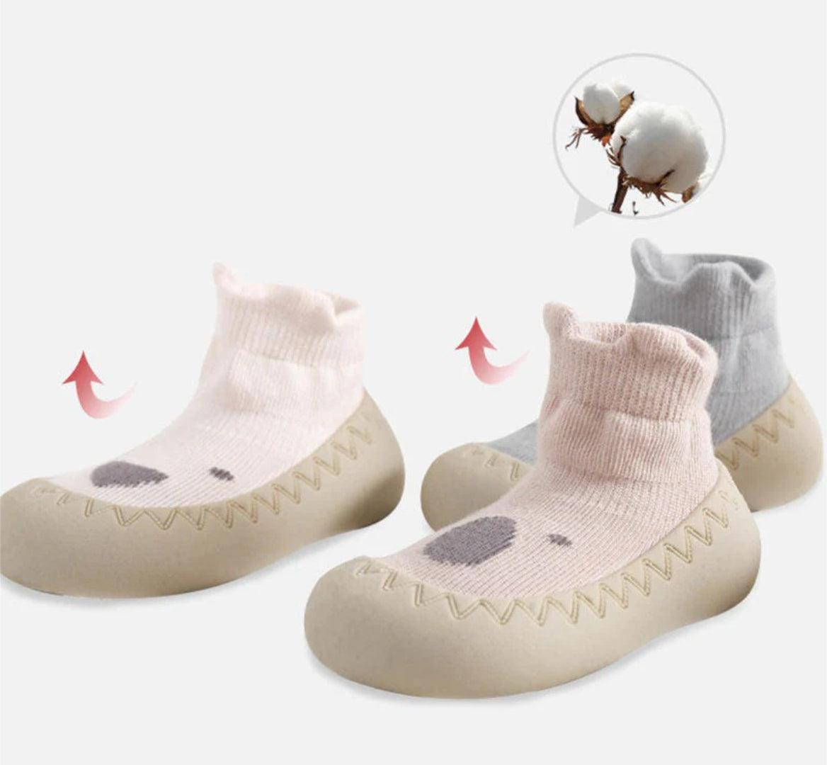 Baby boots for first steps with non-slip sole