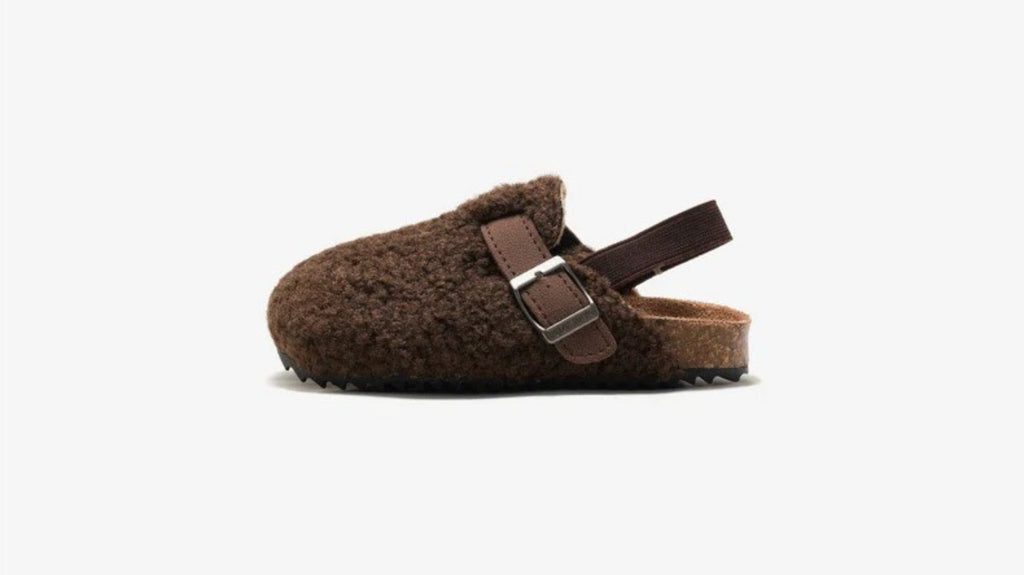 Wool moccasins for kids in slip-on design