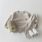 Children's two-piece set with bear motif, unisex