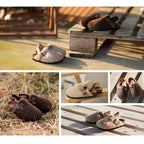 Wool moccasins for kids in slip-on design