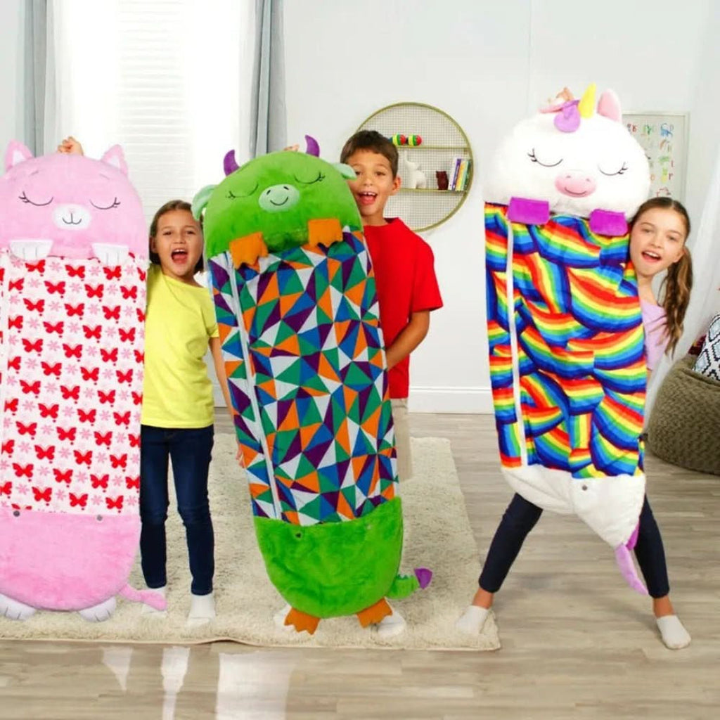 2-in-1 plush sleeping bag with cuddly toy for children