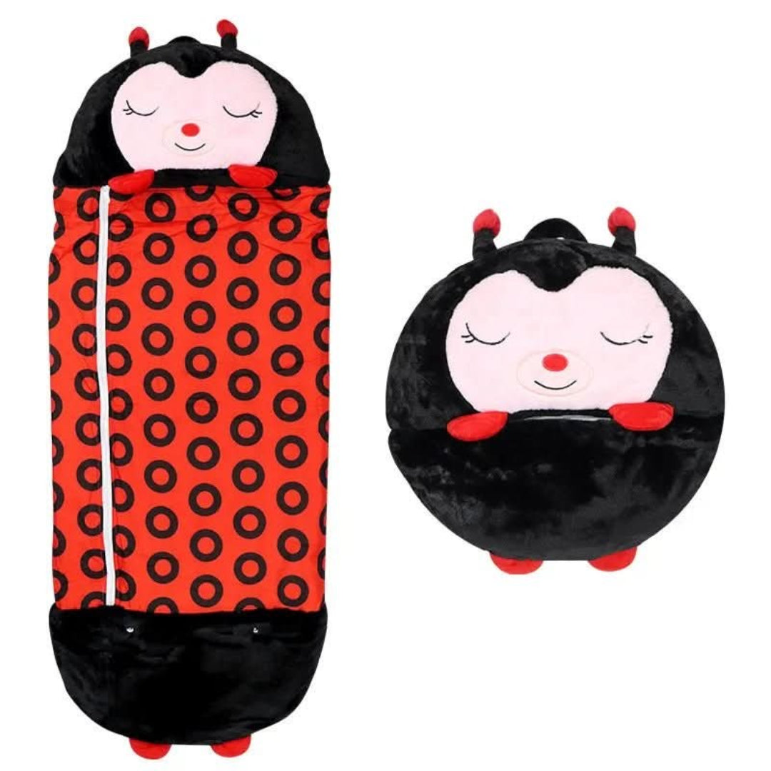 2-in-1 plush sleeping bag with cuddly toy for children