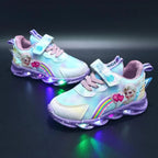 LED sneakers for children with princess print and lights
