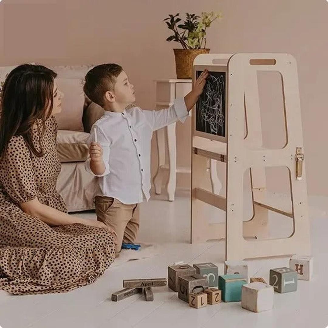 4-in-1 Learning Tower for toddlers for climbing and playing