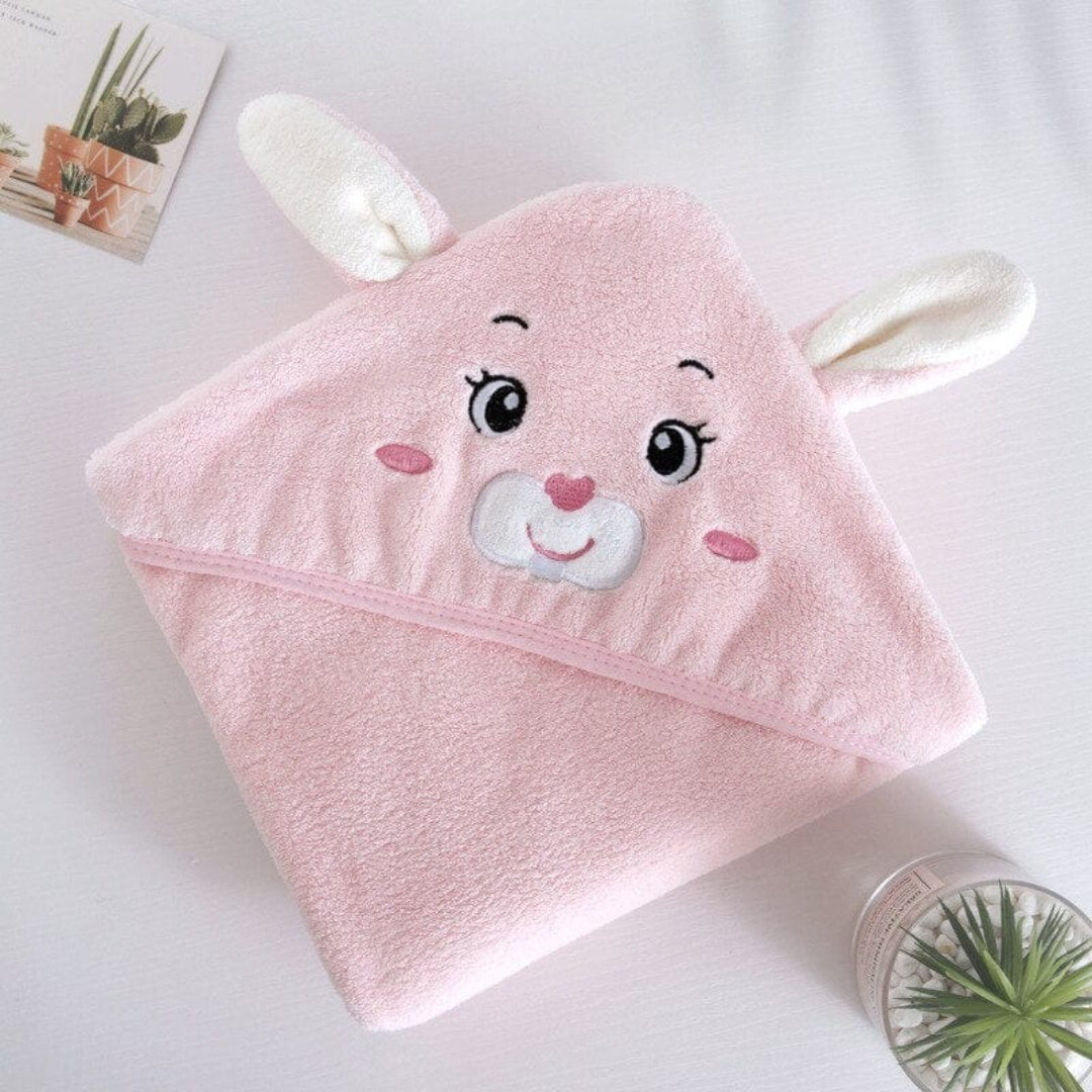 Baby hooded bath towel in a cute design