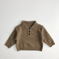 Unisex polo sweater for kids with buttons