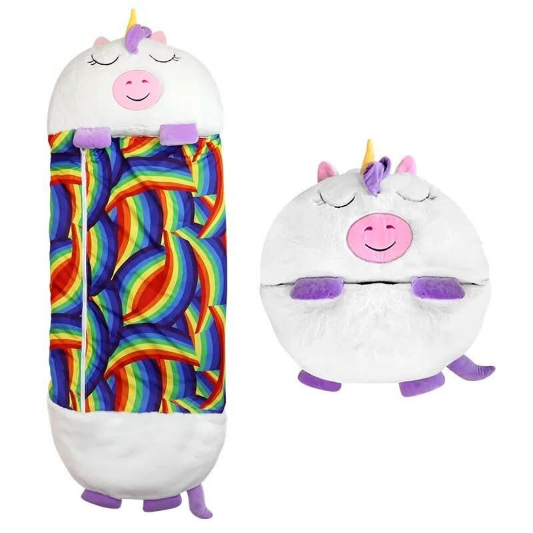 2-in-1 plush sleeping bag with cuddly toy for children