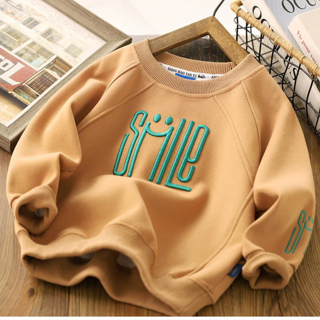 Unisex kids' sweater with smiley print