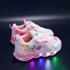 LED sneakers for children with princess print and lights