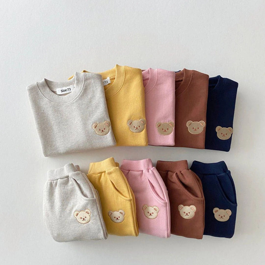 Children's two-piece set with bear motif, unisex