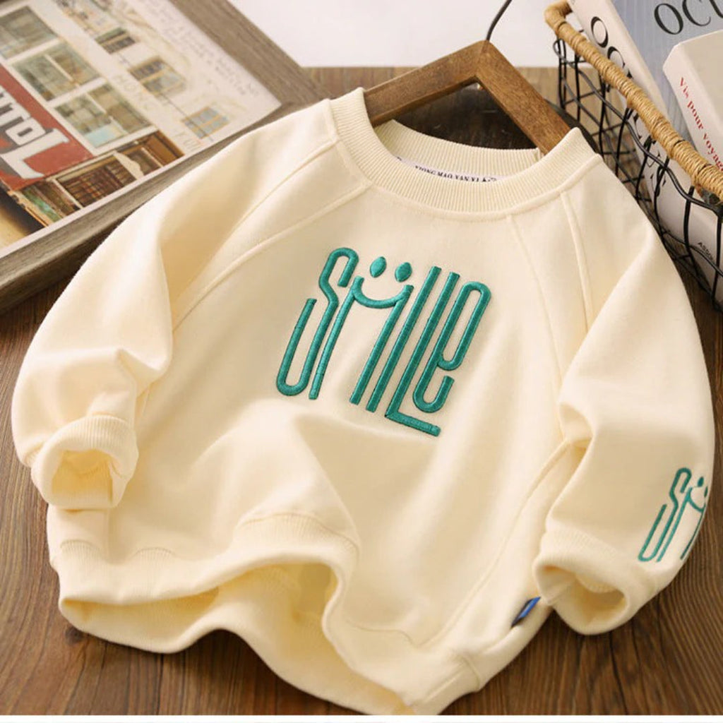 Unisex kids' sweater with smiley print