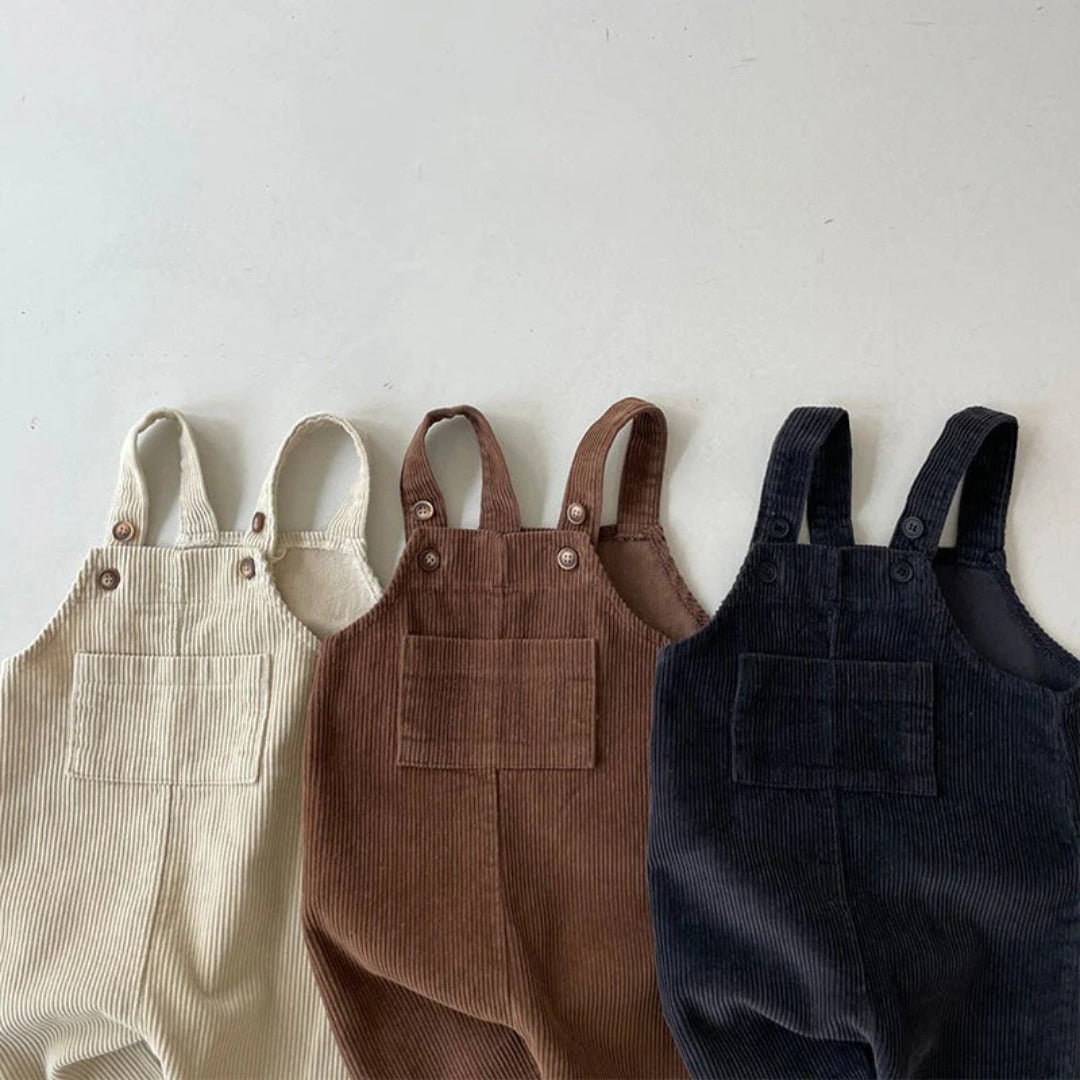 Ribbed dungarees for babies in soft cotton