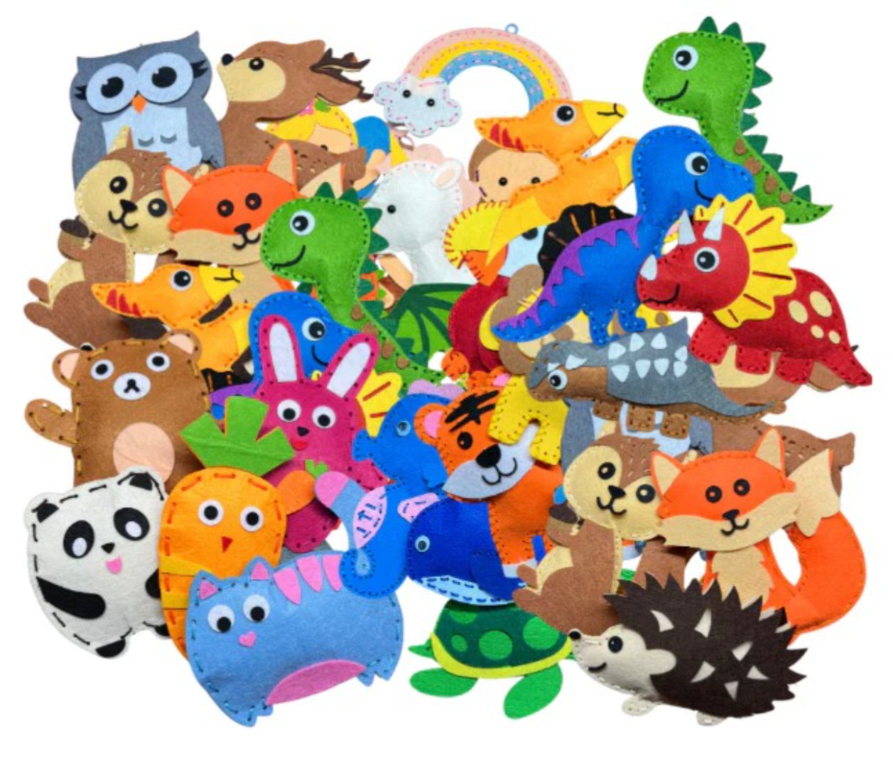 Felt sewing kit with animals DIY sewing project for kids