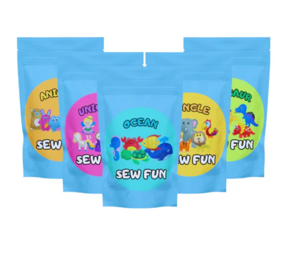 Felt sewing kit with animals DIY sewing project for kids