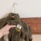 Brown cotton jacket with panther print