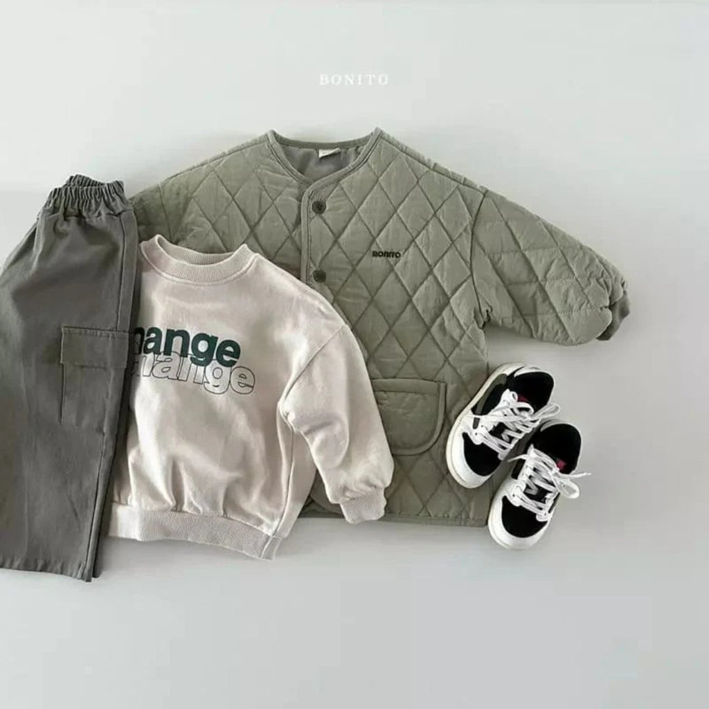 Quilted jacket for children in a unisex design