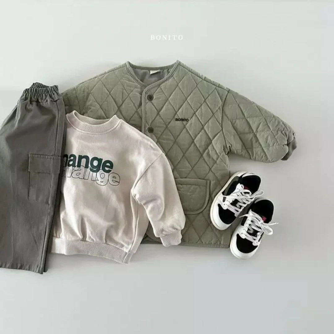 Quilted jacket for children in a unisex design