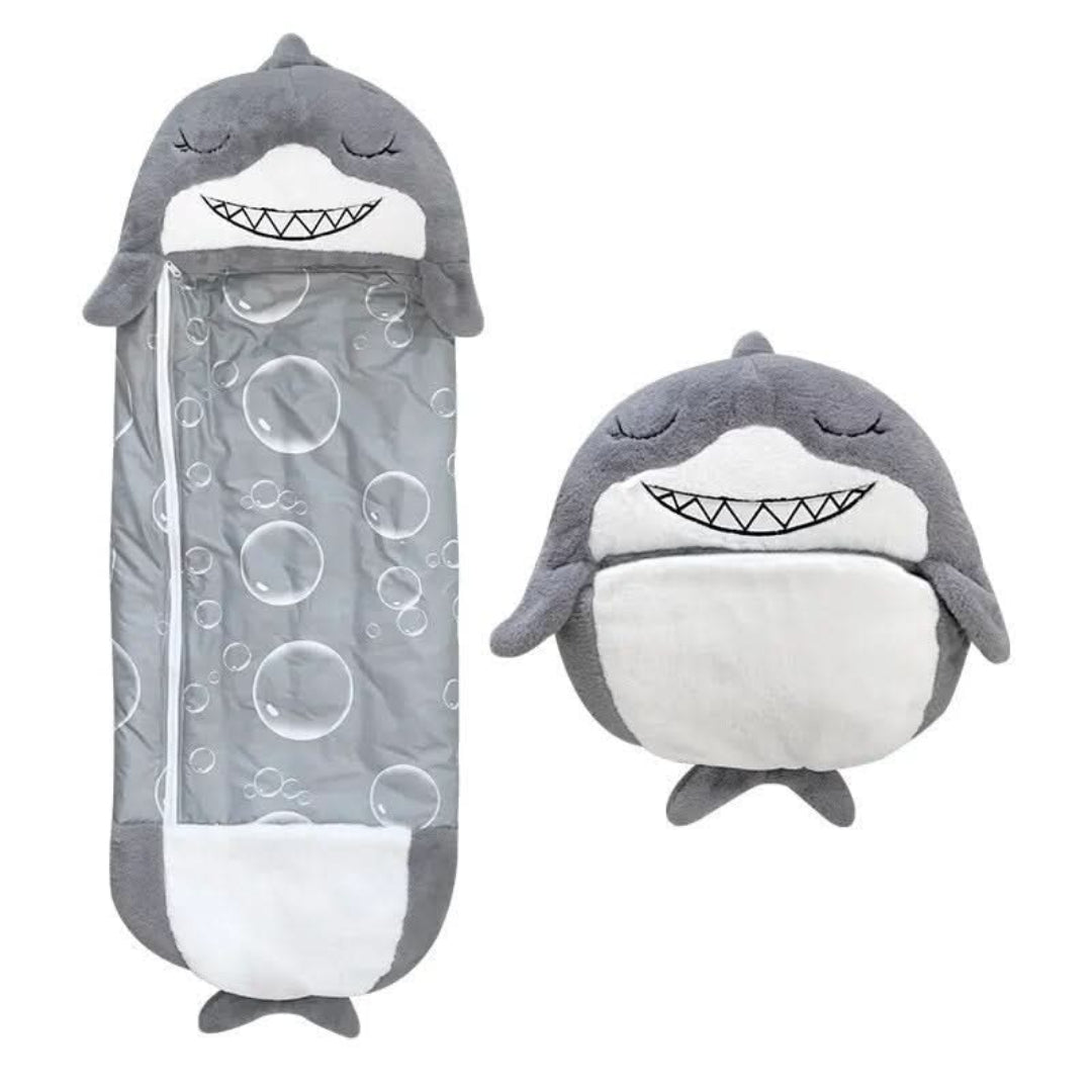 2-in-1 plush sleeping bag with cuddly toy for children