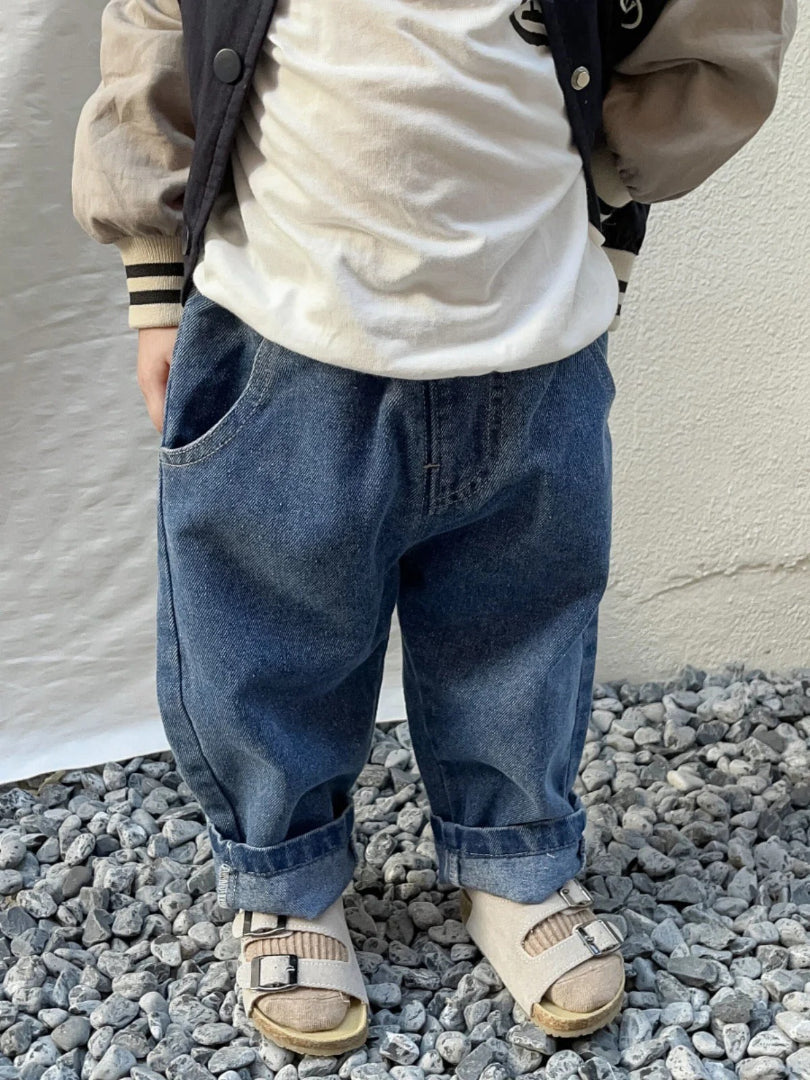 Unisex relaxed fit denim trousers