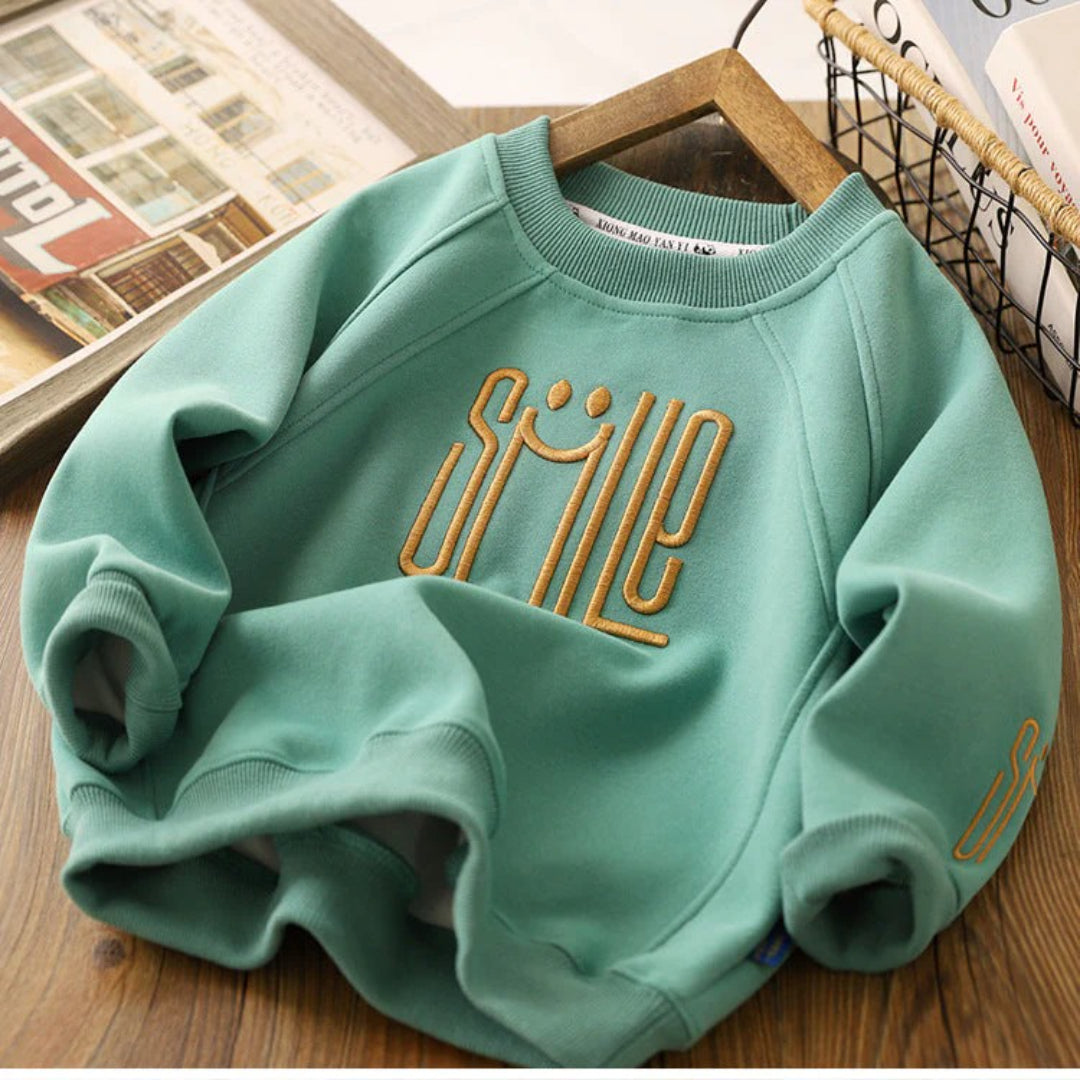 Unisex kids' sweater with smiley print
