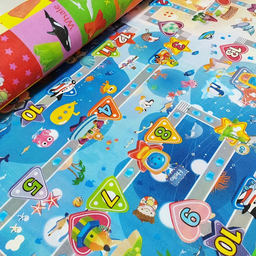Foldable foam mat for infants, double-sided and non-slip, 180 x 120 cm