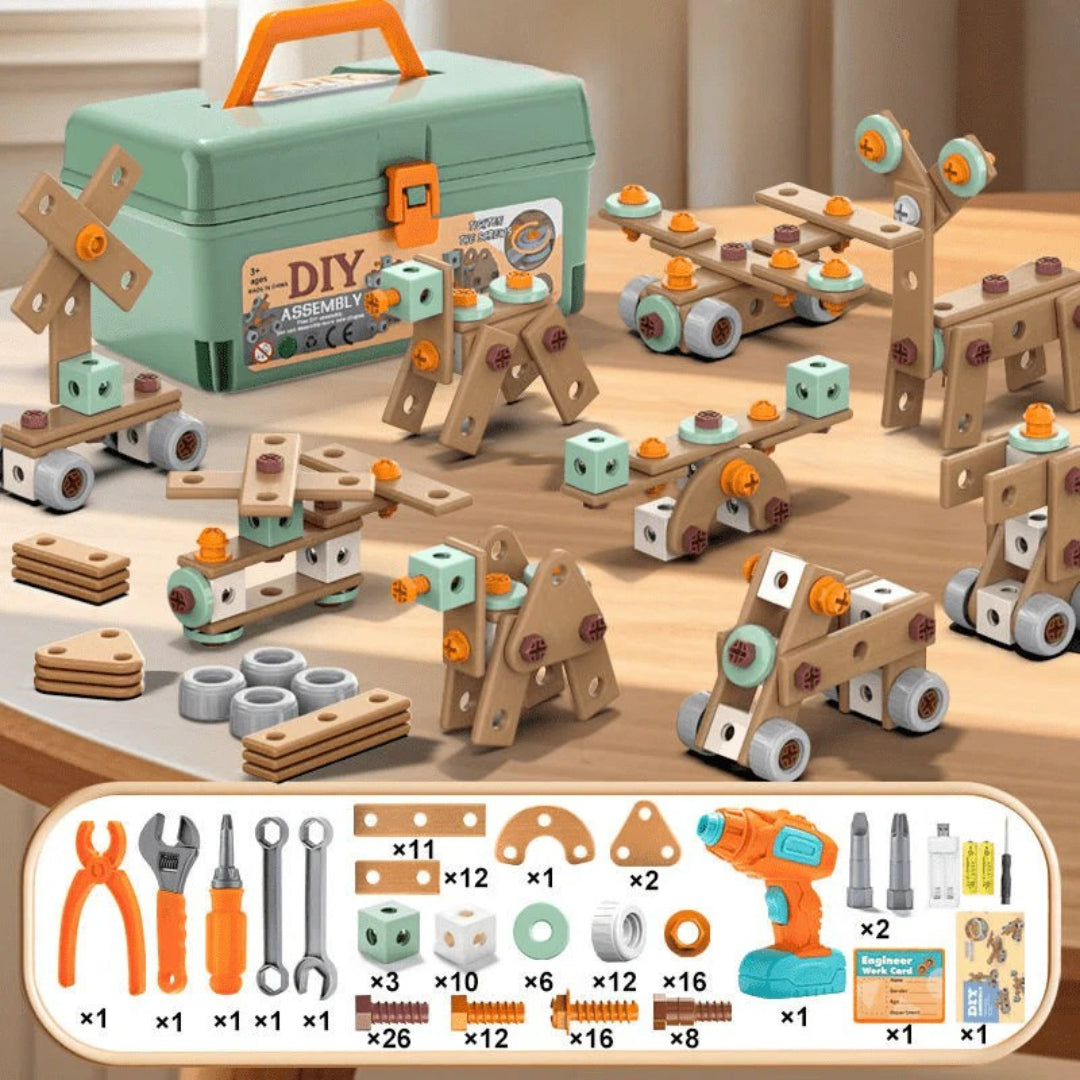 100-piece tool set for children creative building play