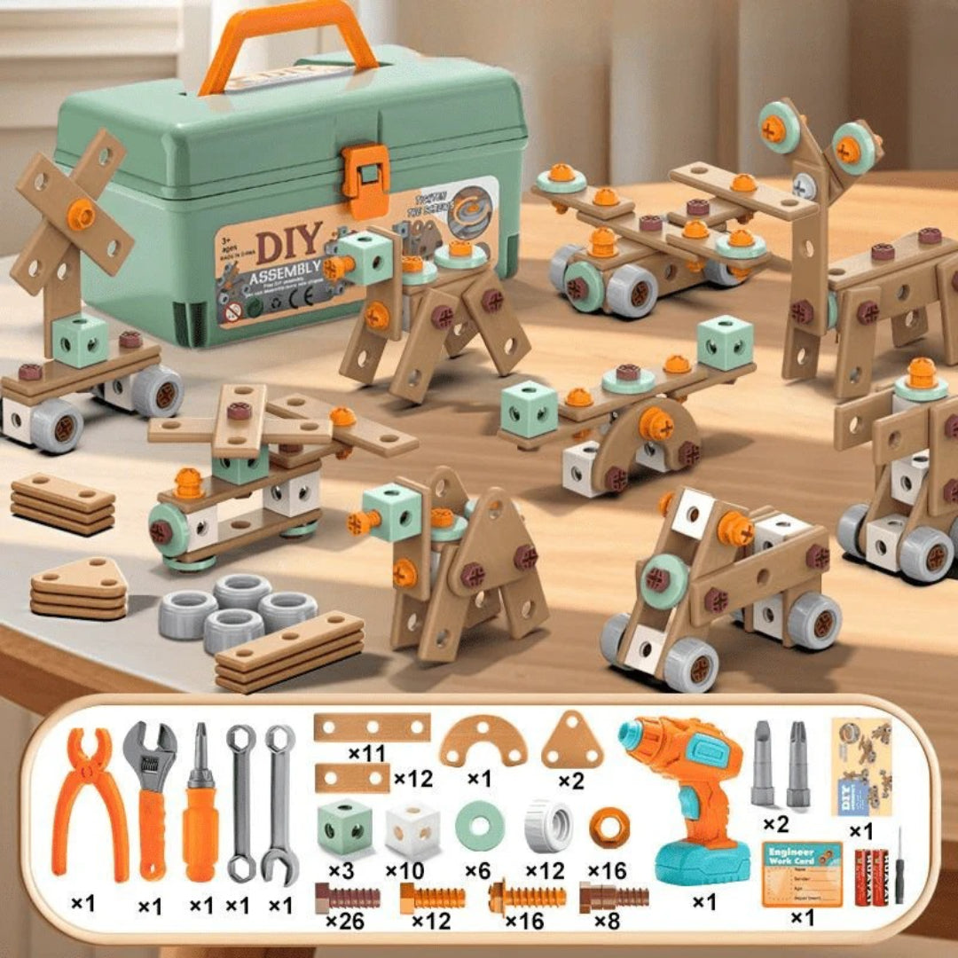 100-piece tool set for children creative building play
