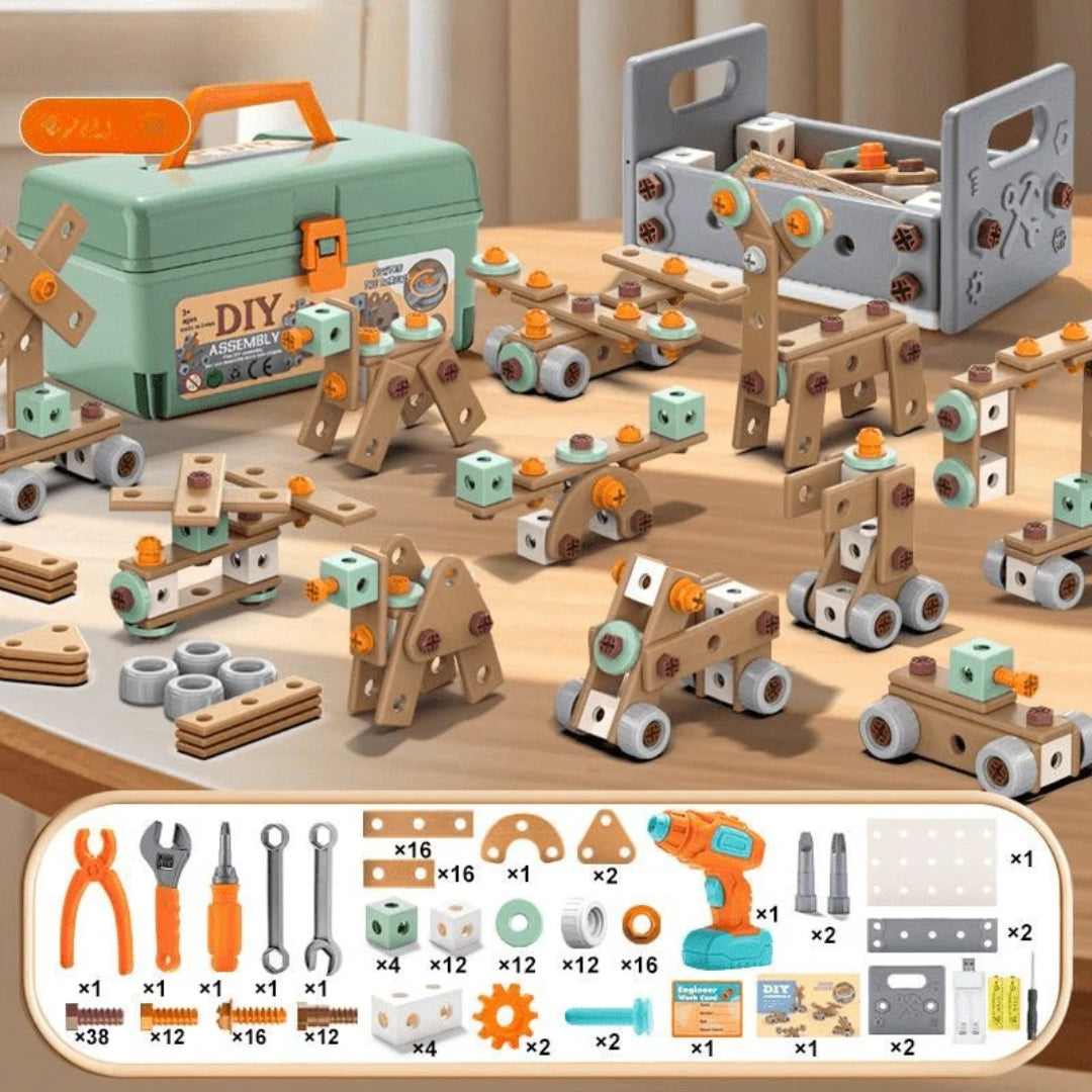 100-piece tool set for children creative building play