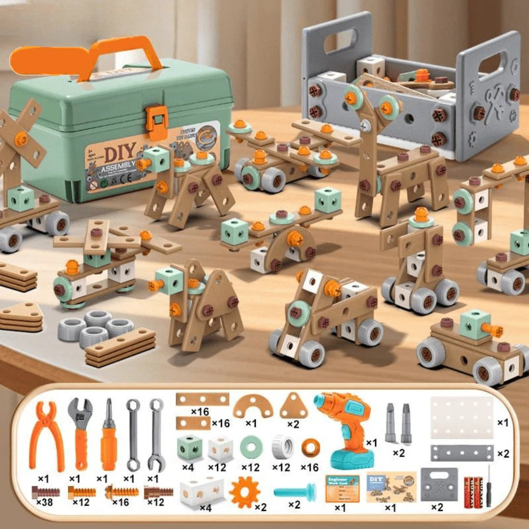 100-piece tool set for children creative building play