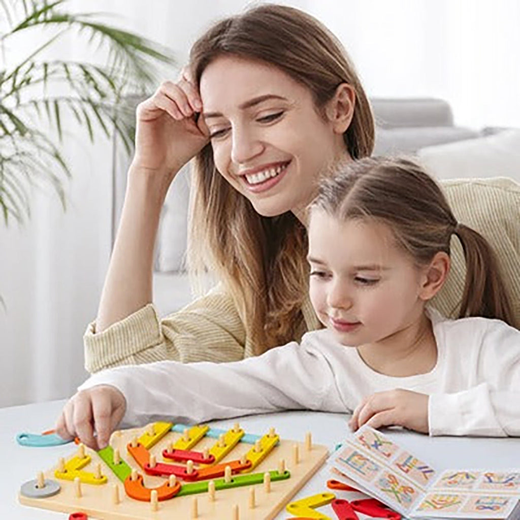 Montessori puzzle board creative thinking for children