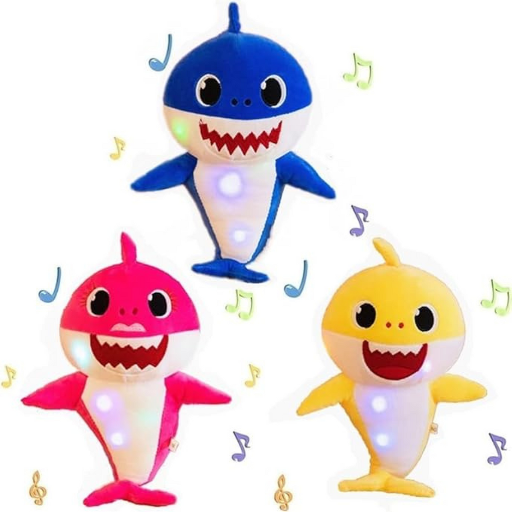 Plush musical shark soothing toy for children
