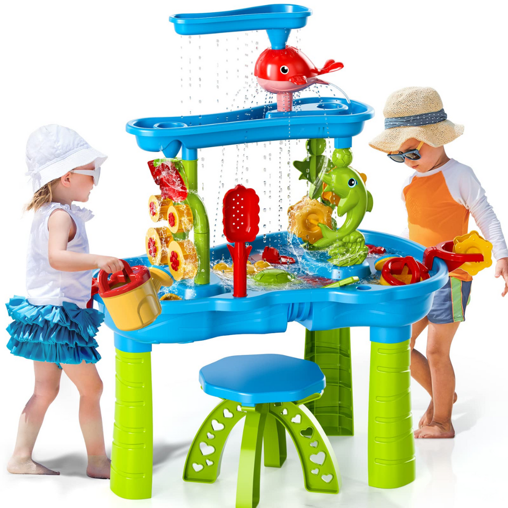 Children's play activity table with 3 levels sand and water