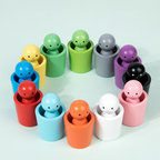 Wooden learning toys with color sorting cups