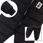 Ski overall for babies insulated with fleece and a hat