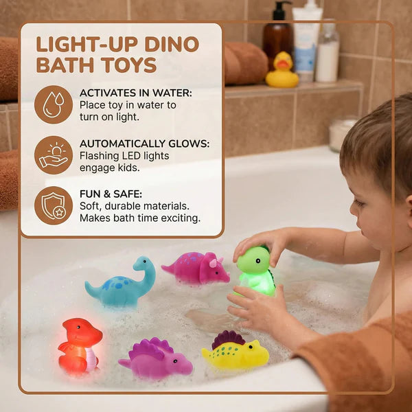 Lysende dinosaur-badelegetøj